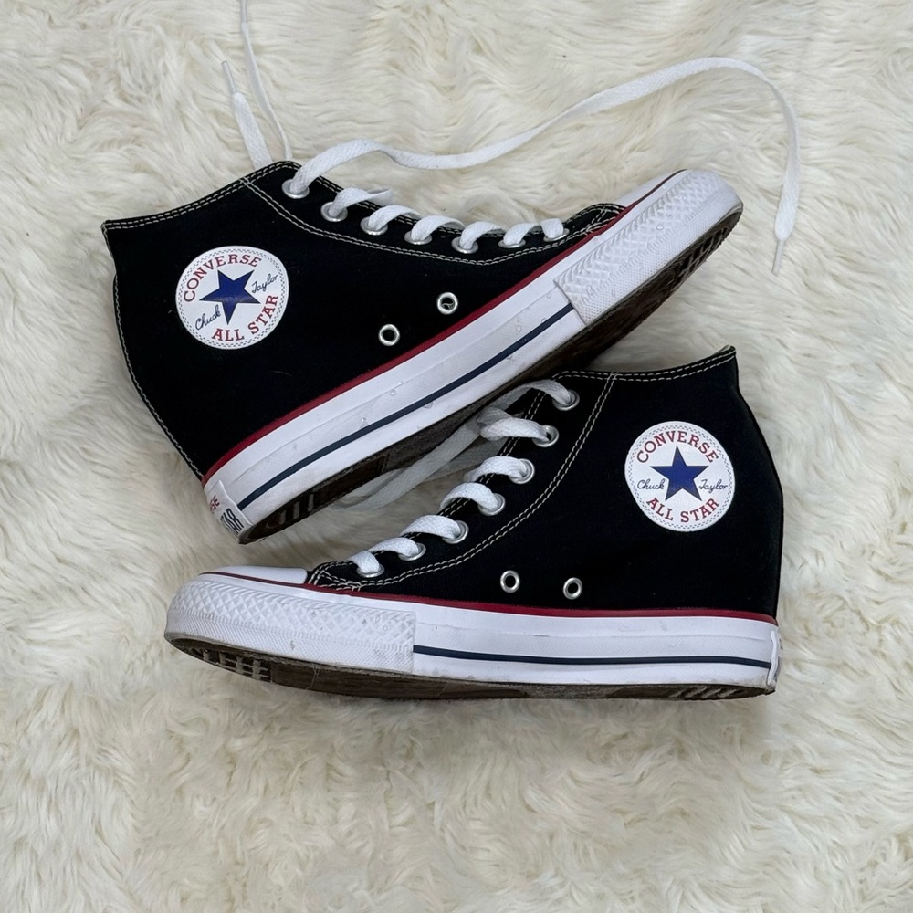 Converse Black and White High-Tops Platform